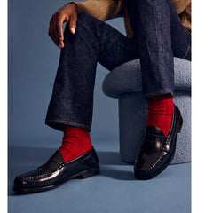 Men's Merino Cashmere Blend Rib Calf Socks