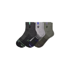 Men's Merino Wool Blend Run Quarter Sock 3-Pack
