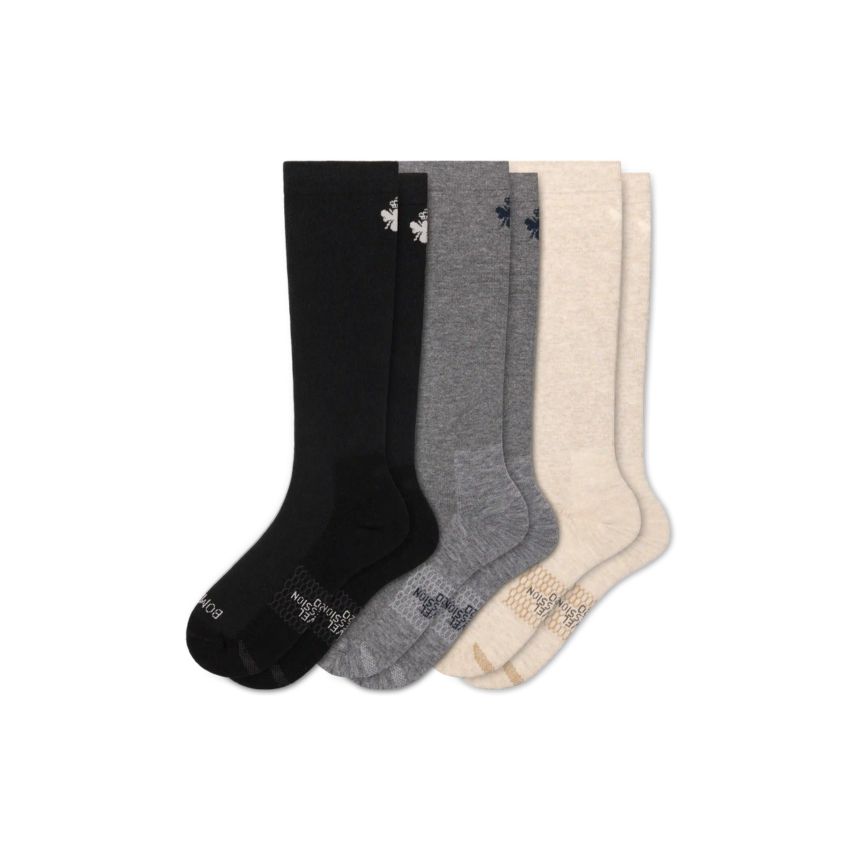 Men's Travel Compression Knee High Sock 3-Pack (15–20mmHg)