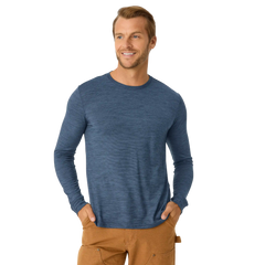 Men's Merino Wool Blend Crew Neck Long Sleeve T-Shirt 3-Pack