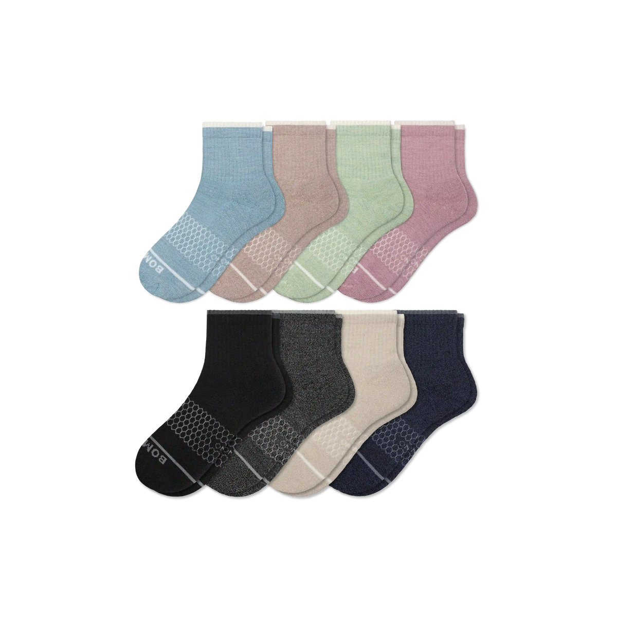 Women's Merino Wool Blend Quarter Sock 8-Pack