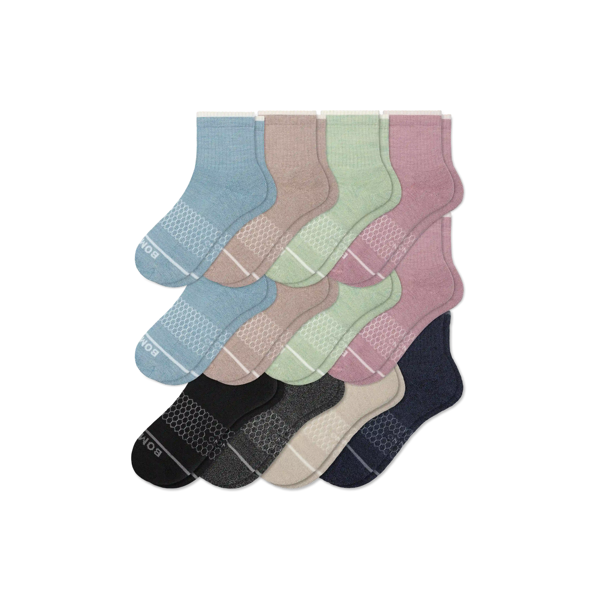 Women's Merino Wool Blend Quarter Sock 12-Pack