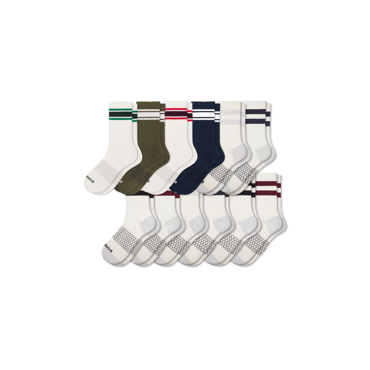 Men's Vintage Stripes Half Calf Sock 12-Pack
