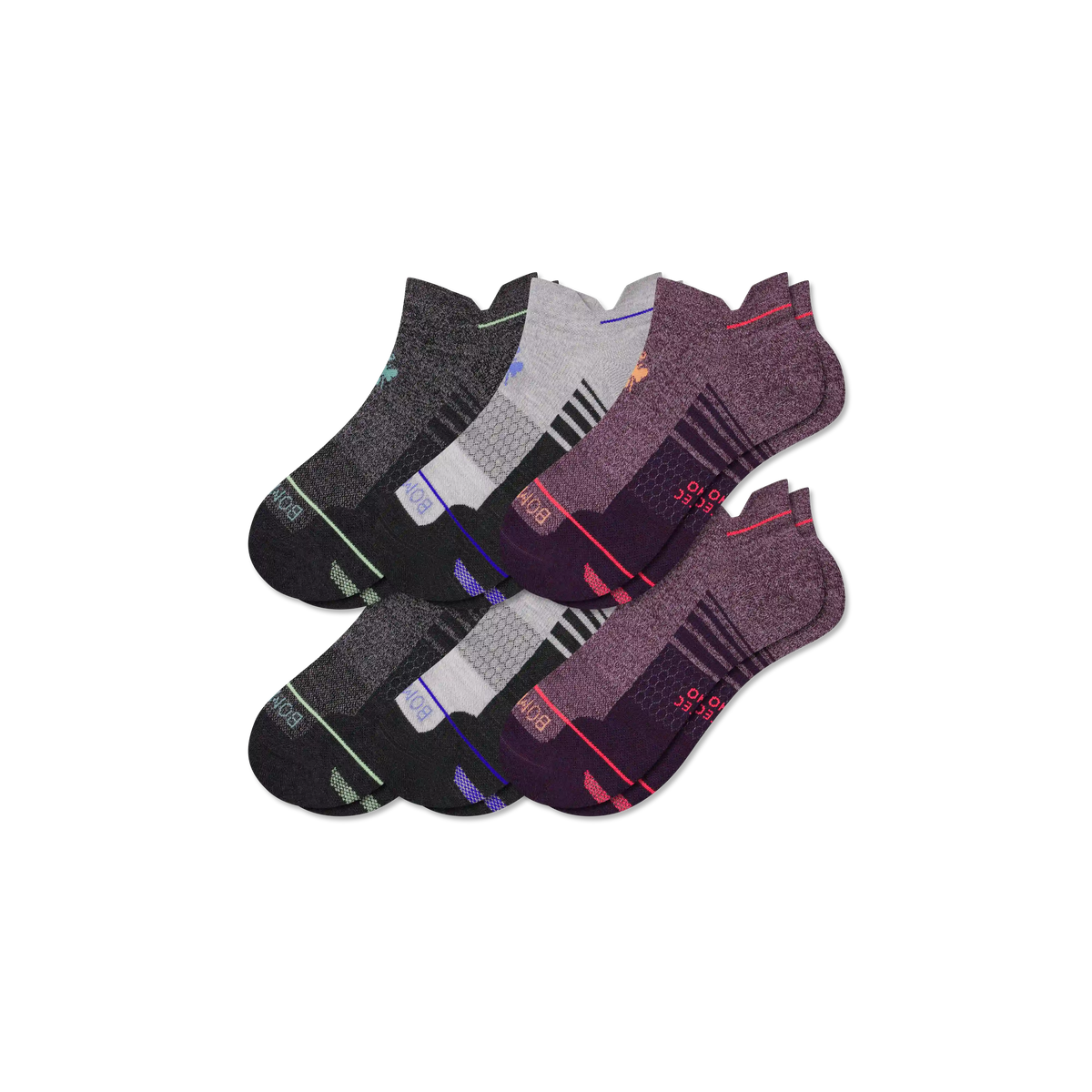 Women's Merino Wool Blend Run Ankle Sock 6-Pack